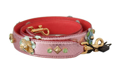 Dolce & Gabbana Metallic Pink Leather Studded Shoulder Strap -   -  Dolce & Gabbana.