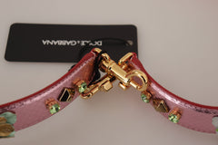 Dolce & Gabbana Metallic Pink Leather Studded Shoulder Strap -   -  Dolce & Gabbana.