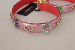Dolce & Gabbana Metallic Pink Leather Studded Shoulder Strap -   -  Dolce & Gabbana.