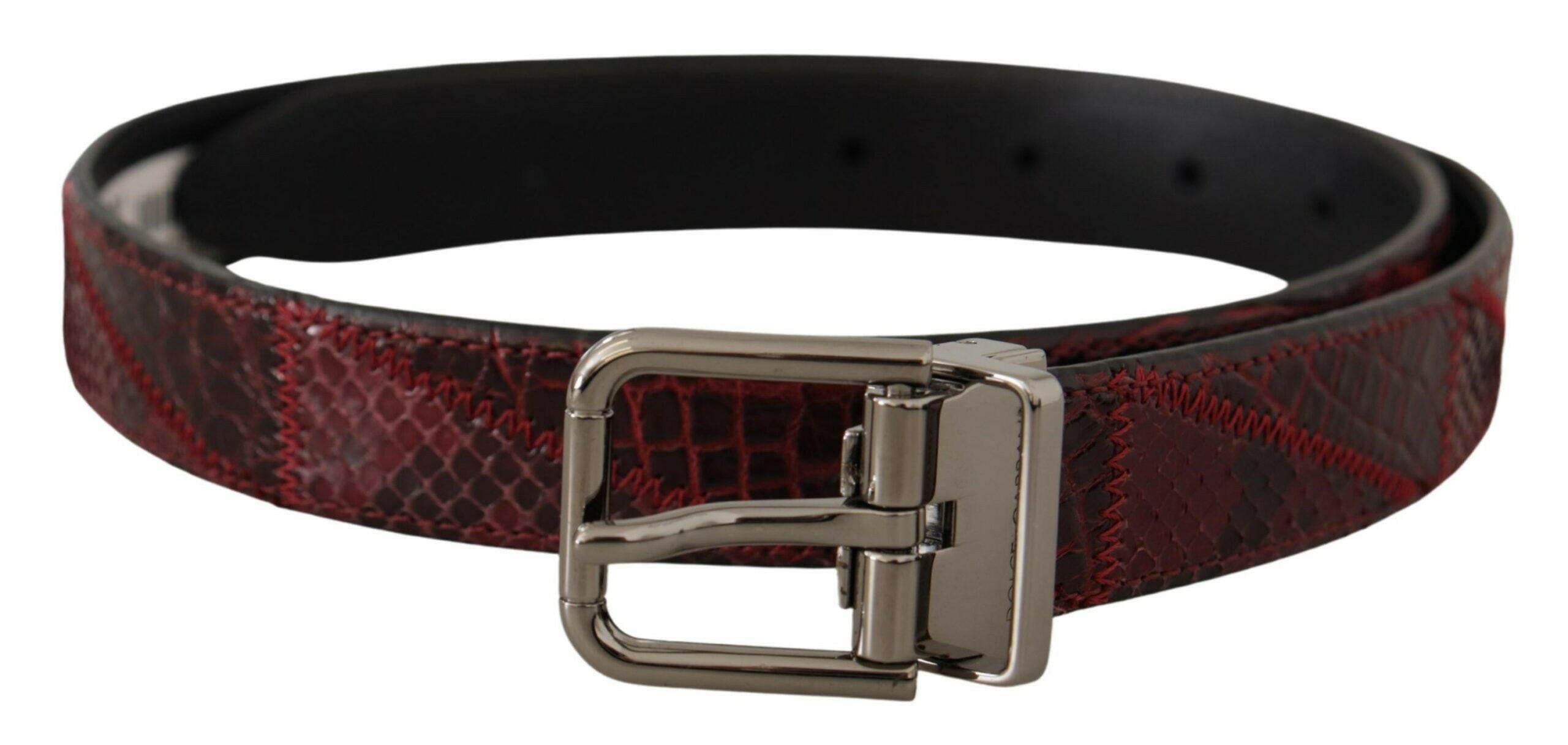 Dolce & Gabbana Red Exotic Leather Metal Logo Buckle Belt -   -  Dolce & Gabbana.