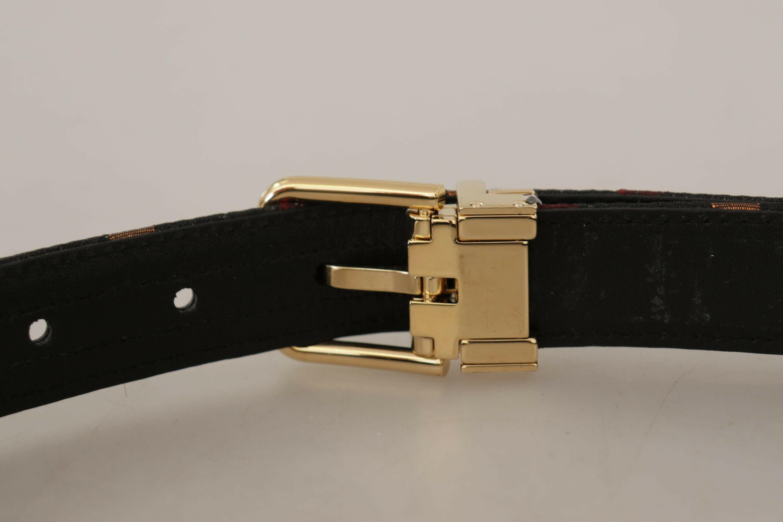 Dolce & Gabbana Multicolor Leather Jacquard Gold Metal Buckle Belt -   -  Dolce & Gabbana.