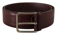 Dolce & Gabbana Maroon Calf Leather Wide Logo Engraved Buckle Belt -   -  Dolce & Gabbana.