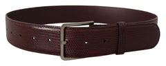 Dolce & Gabbana Maroon Calf Leather Wide Logo Engraved Buckle Belt -   -  Dolce & Gabbana.
