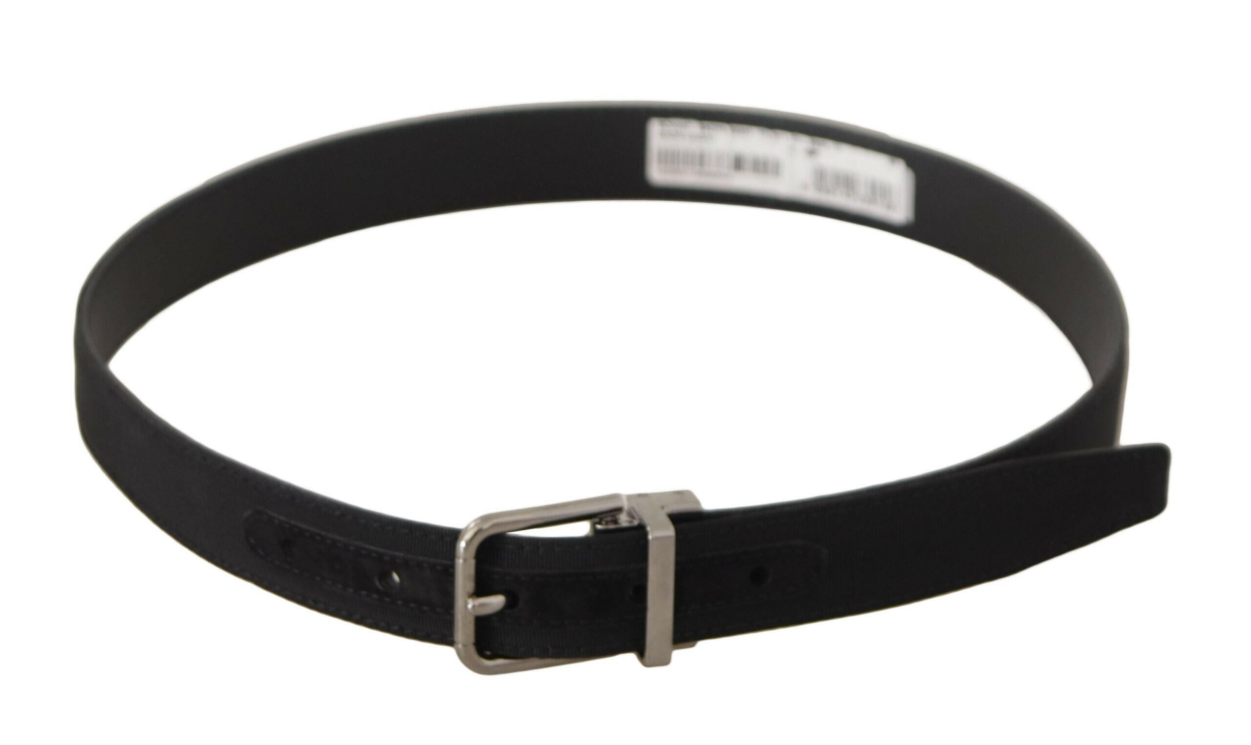 Dolce & Gabbana Black Canvas Leather Silver Tone Metal Buckle Belt -   -  Dolce & Gabbana.