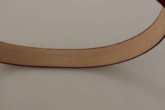 Dolce & Gabbana Red Velvet Silver Logo Engraved Metal Buckle Belt -   -  Dolce & Gabbana.