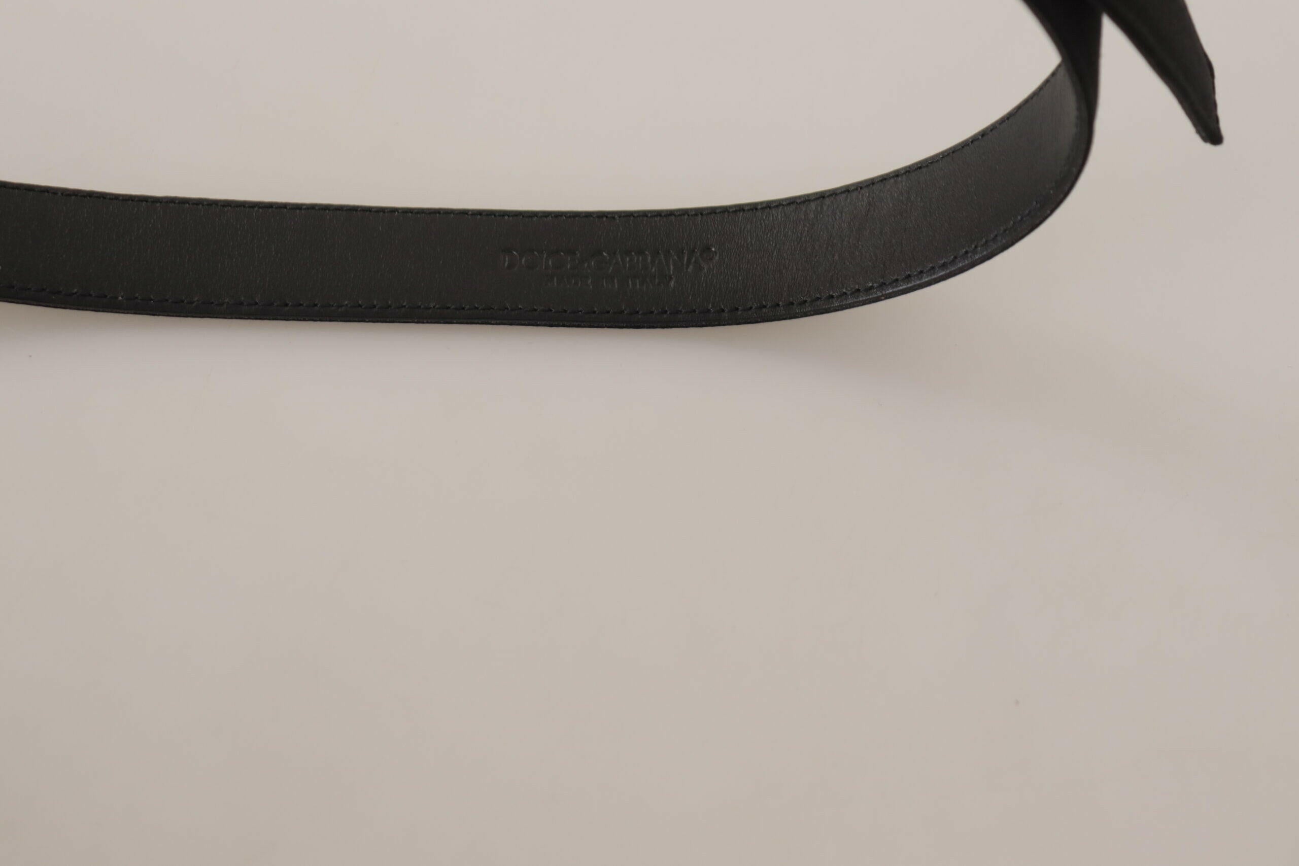 Dolce & Gabbana Black Calfskin Leather Vintage Metal Buckle Belt -   -  Dolce & Gabbana.