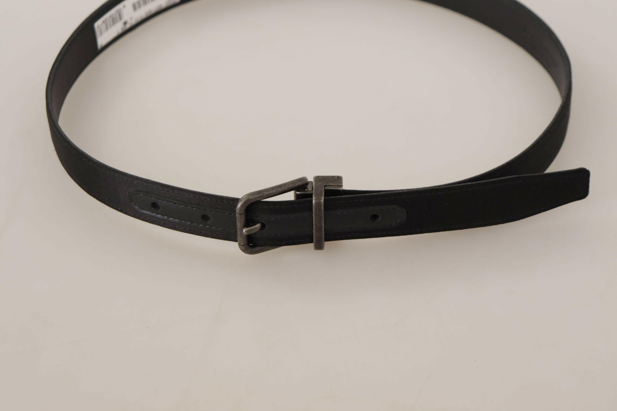 Dolce & Gabbana Black Calfskin Leather Vintage Metal Buckle Belt -   -  Dolce & Gabbana.