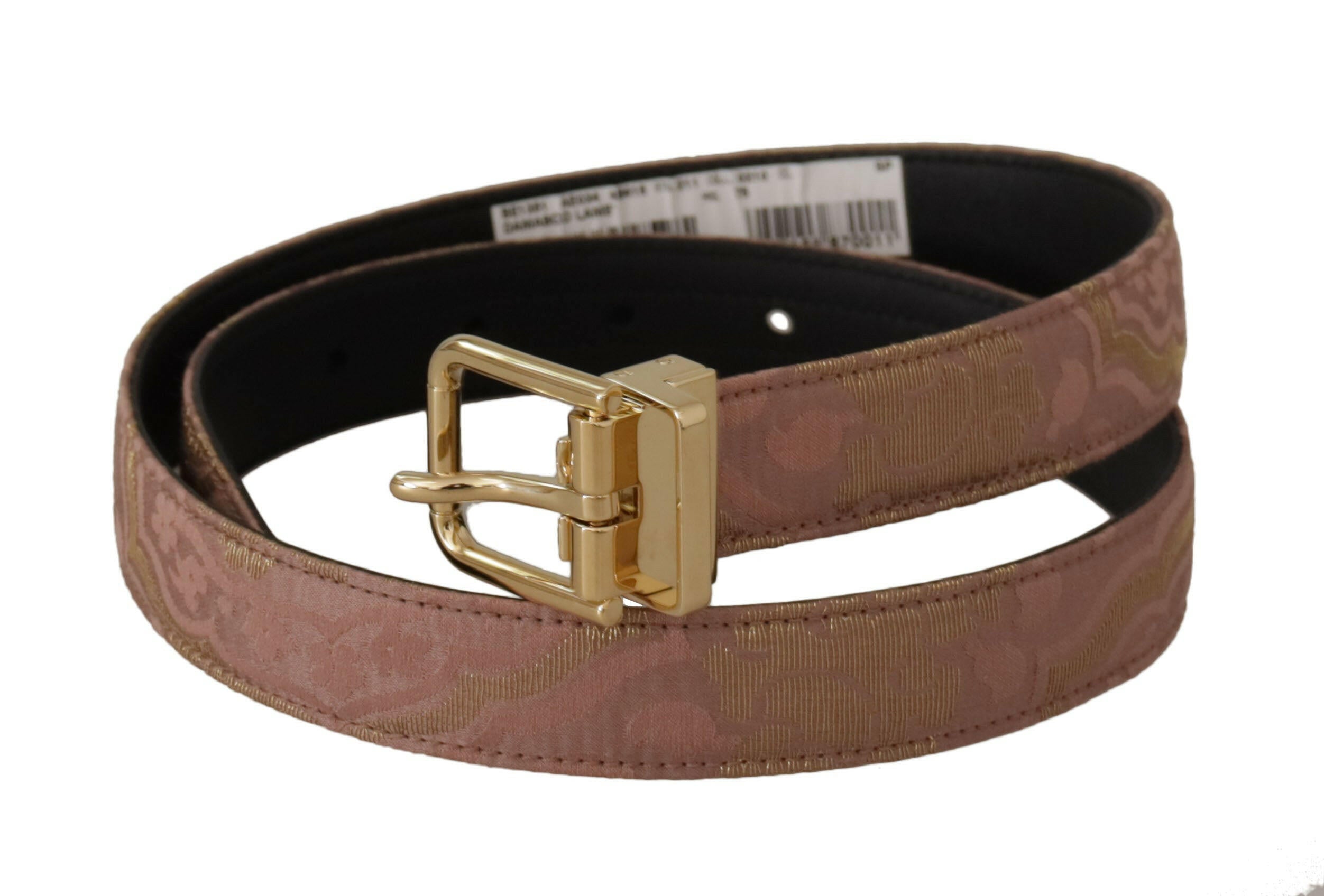 Dolce & Gabbana Rose Gold Leather Logo Engraved Metal Buckle Belt -   -  Dolce & Gabbana.