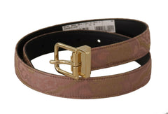 Dolce & Gabbana Rose Gold Leather Logo Engraved Metal Buckle Belt -   -  Dolce & Gabbana.