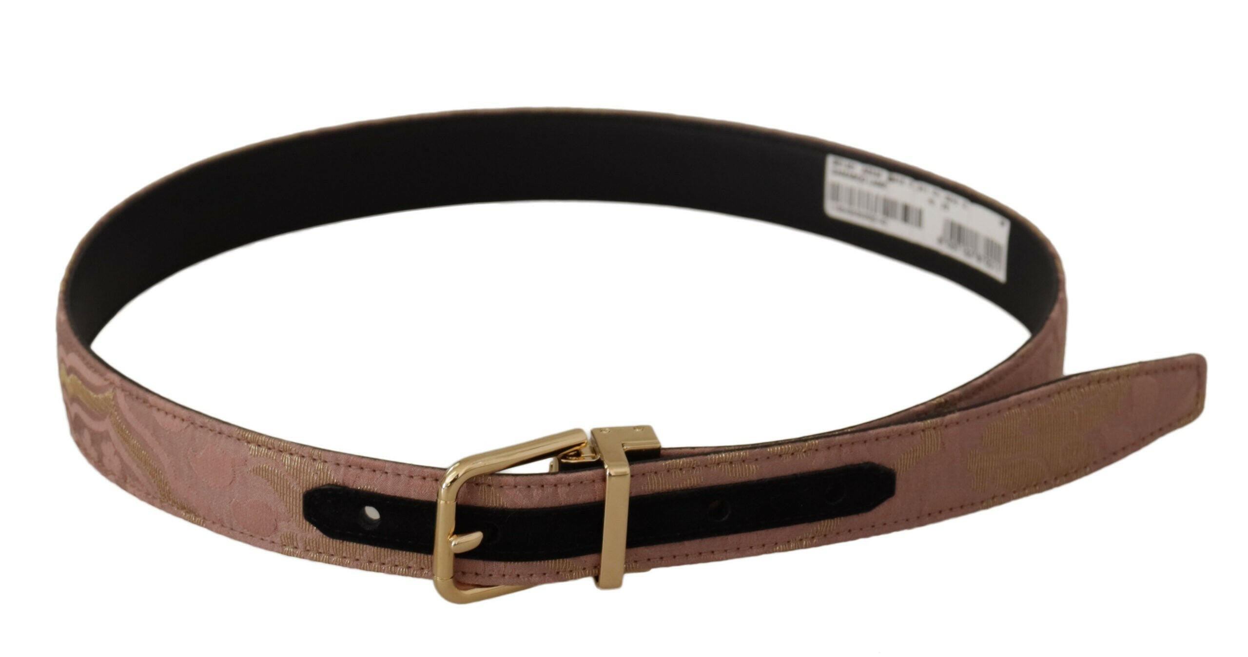 Dolce & Gabbana Rose Gold Leather Logo Engraved Metal Buckle Belt -   -  Dolce & Gabbana.
