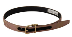 Dolce & Gabbana Rose Gold Leather Logo Engraved Metal Buckle Belt -   -  Dolce & Gabbana.