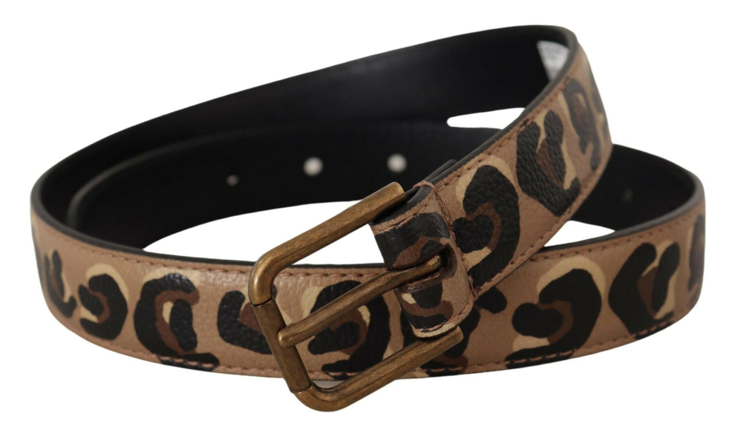 Dolce & Gabbana Brown Leopard Print Vintage Metal Waist Buckle Belt -   -  Dolce & Gabbana.