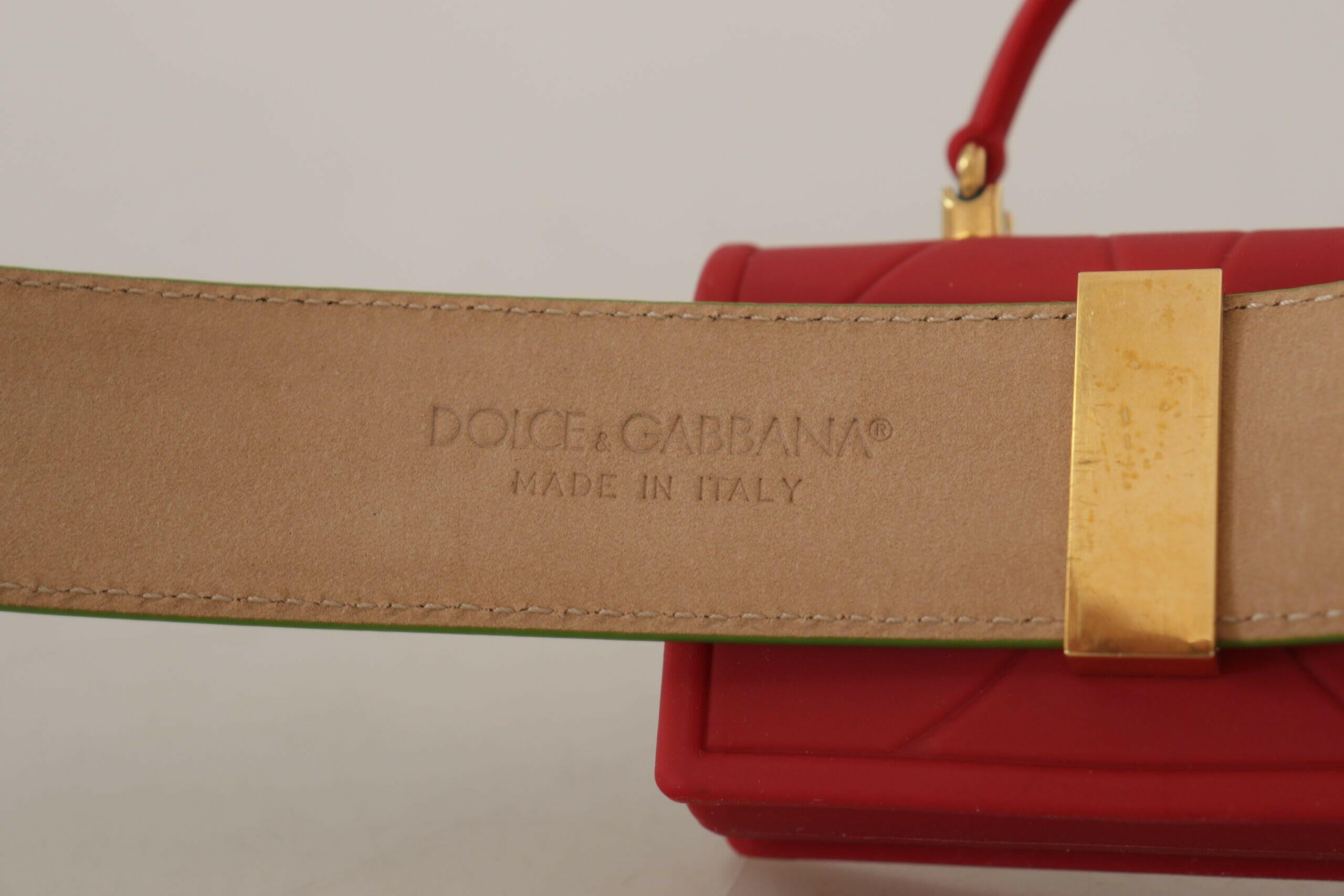 Dolce & Gabbana Green Leather Devotion Heart Micro Bag Headphones Belt -   -  Dolce & Gabbana.