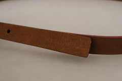 Dolce & Gabbana Brown Logo Engraved Metal Waist Buckle Belt -   -  Dolce & Gabbana.