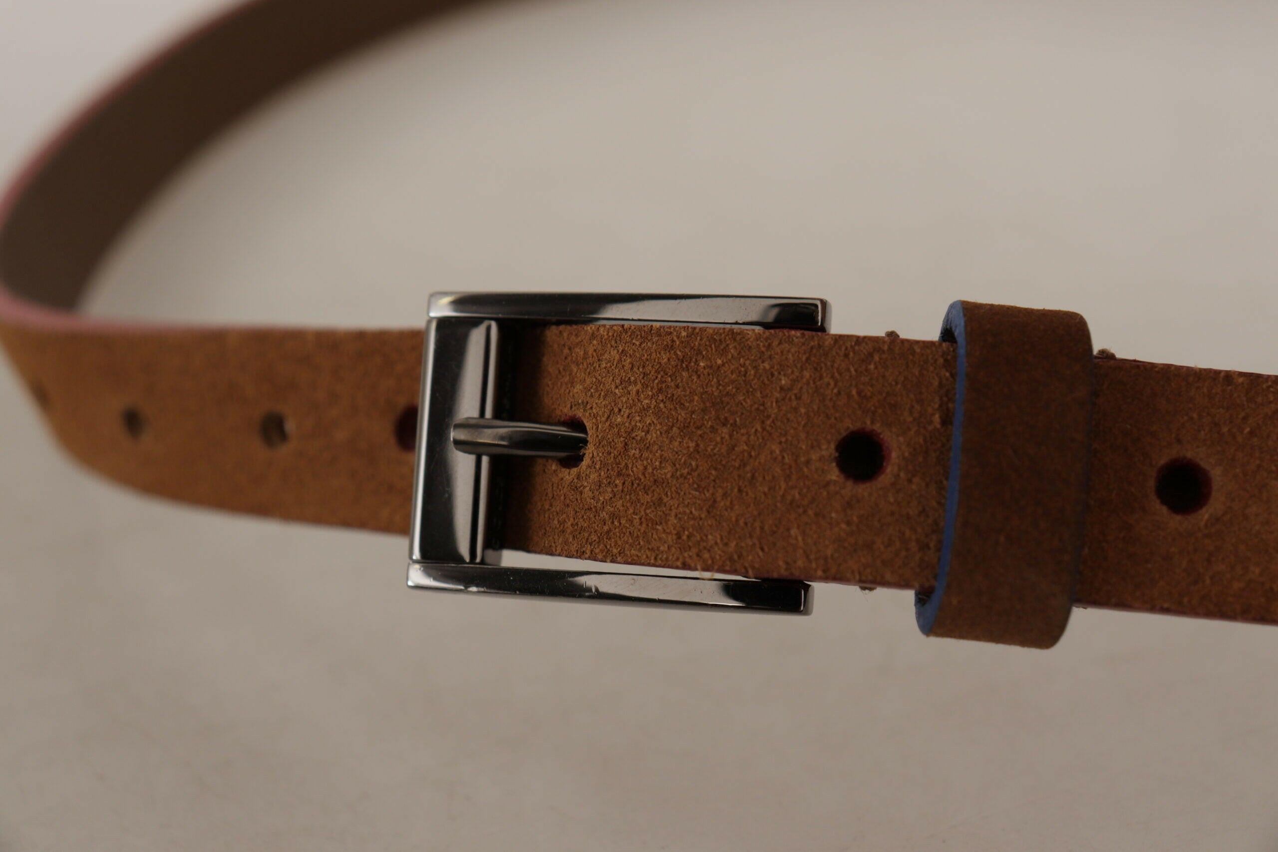Dolce & Gabbana Brown Logo Engraved Metal Waist Buckle Belt -   -  Dolce & Gabbana.