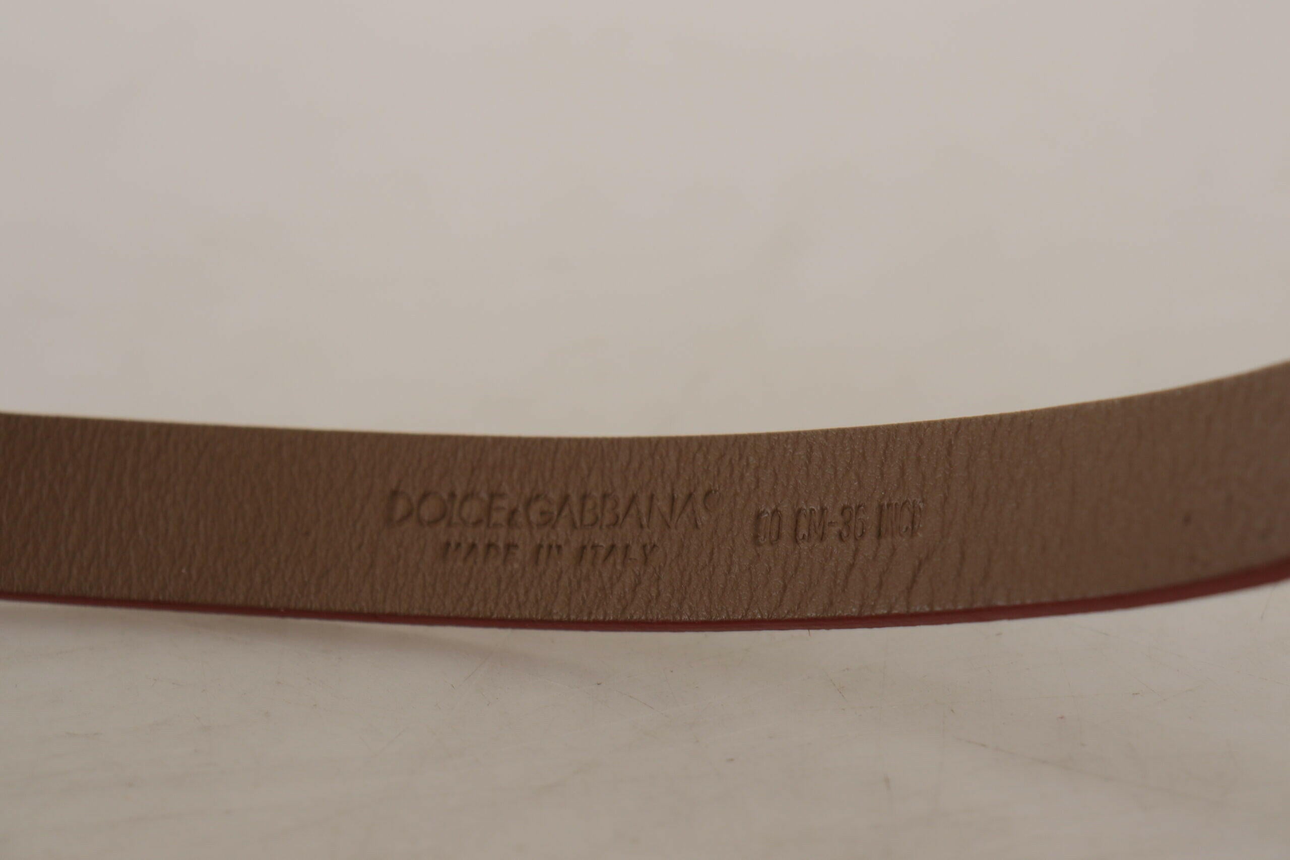 Dolce & Gabbana Brown Logo Engraved Metal Waist Buckle Belt -   -  Dolce & Gabbana.