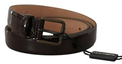 Dolce & Gabbana Black Patent Leather Logo Metal Waist Buckle Belt -   -  Dolce & Gabbana.