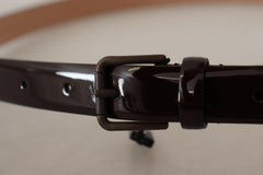Dolce & Gabbana Black Patent Leather Logo Metal Waist Buckle Belt -   -  Dolce & Gabbana.
