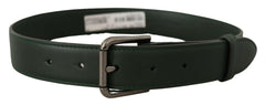 Dolce & Gabbana Army Green Leather Logo Metal Waist Buckle Belt -   -  Dolce & Gabbana.