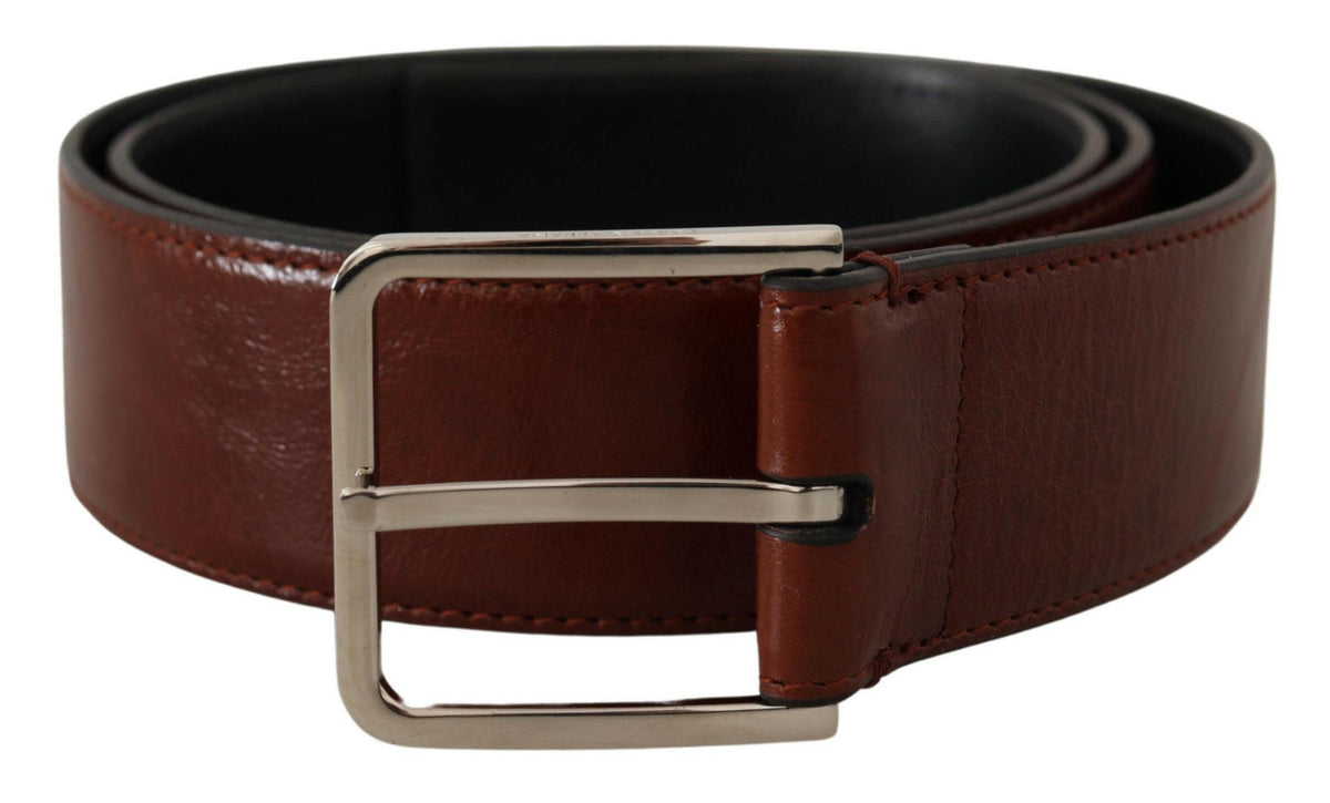 Dolce & Gabbana Bordeaux Calf Patent Leather Logo Waist Buckle Belt -   -  Dolce & Gabbana.