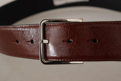 Dolce & Gabbana Bordeaux Calf Patent Leather Logo Waist Buckle Belt -   -  Dolce & Gabbana.