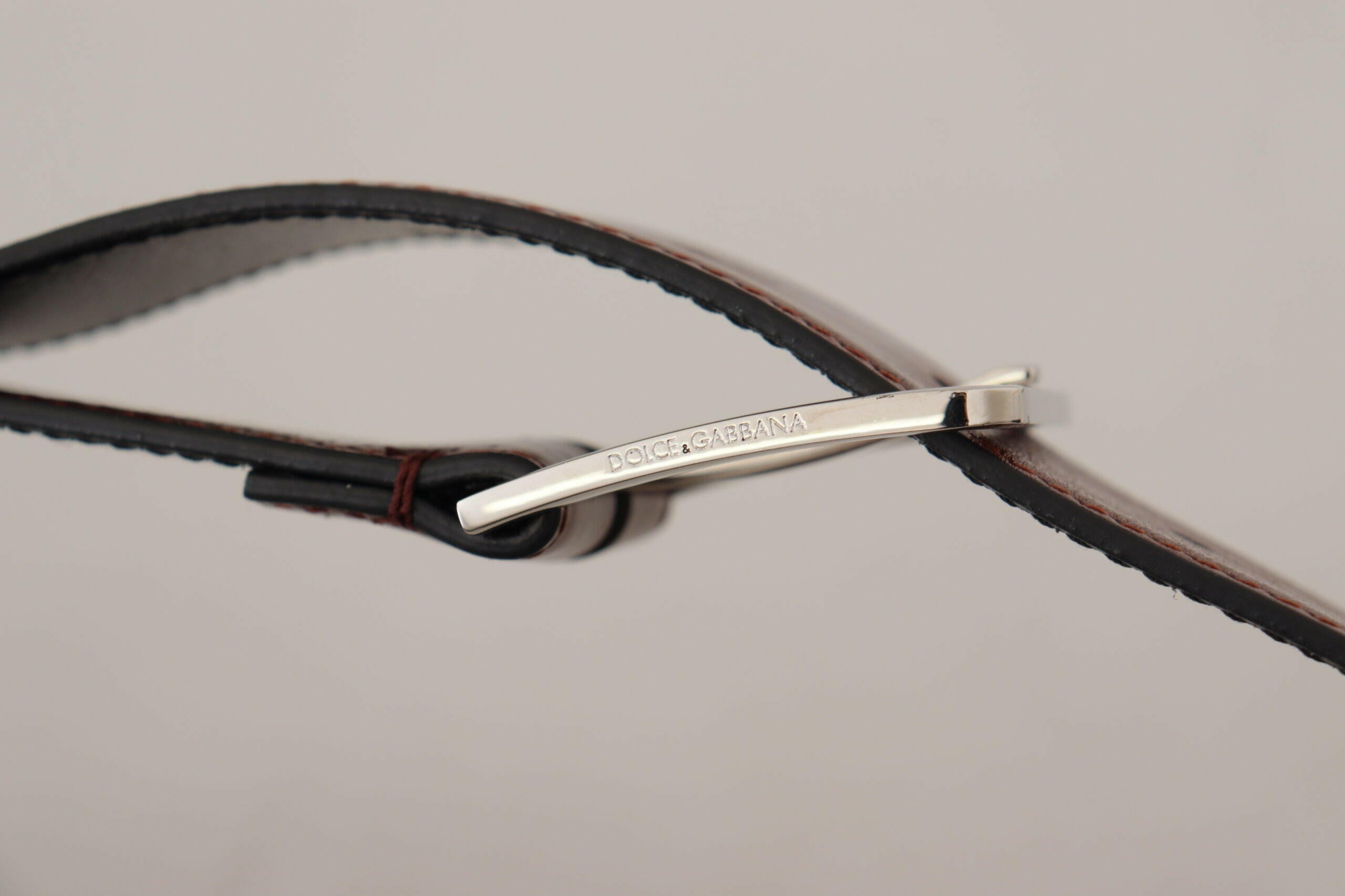 Dolce & Gabbana Bordeaux Calf Patent Leather Logo Waist Buckle Belt -   -  Dolce & Gabbana.