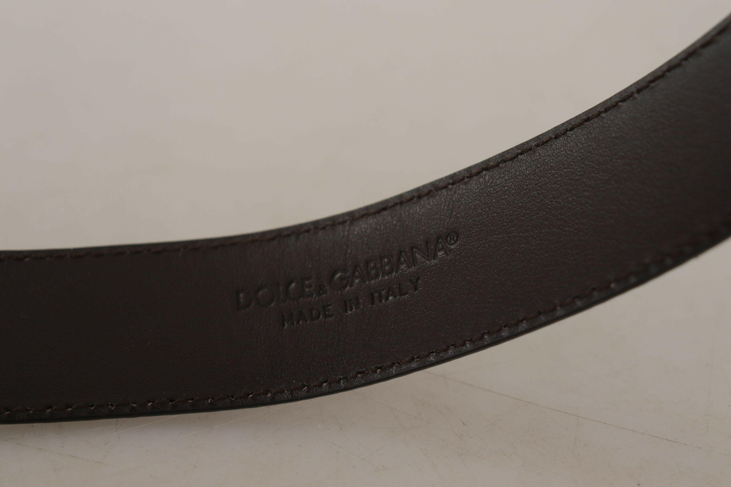 Dolce & Gabbana Brown Amore Animal Print Exotic Leather Logo Buckle Belt -   -  Dolce & Gabbana.