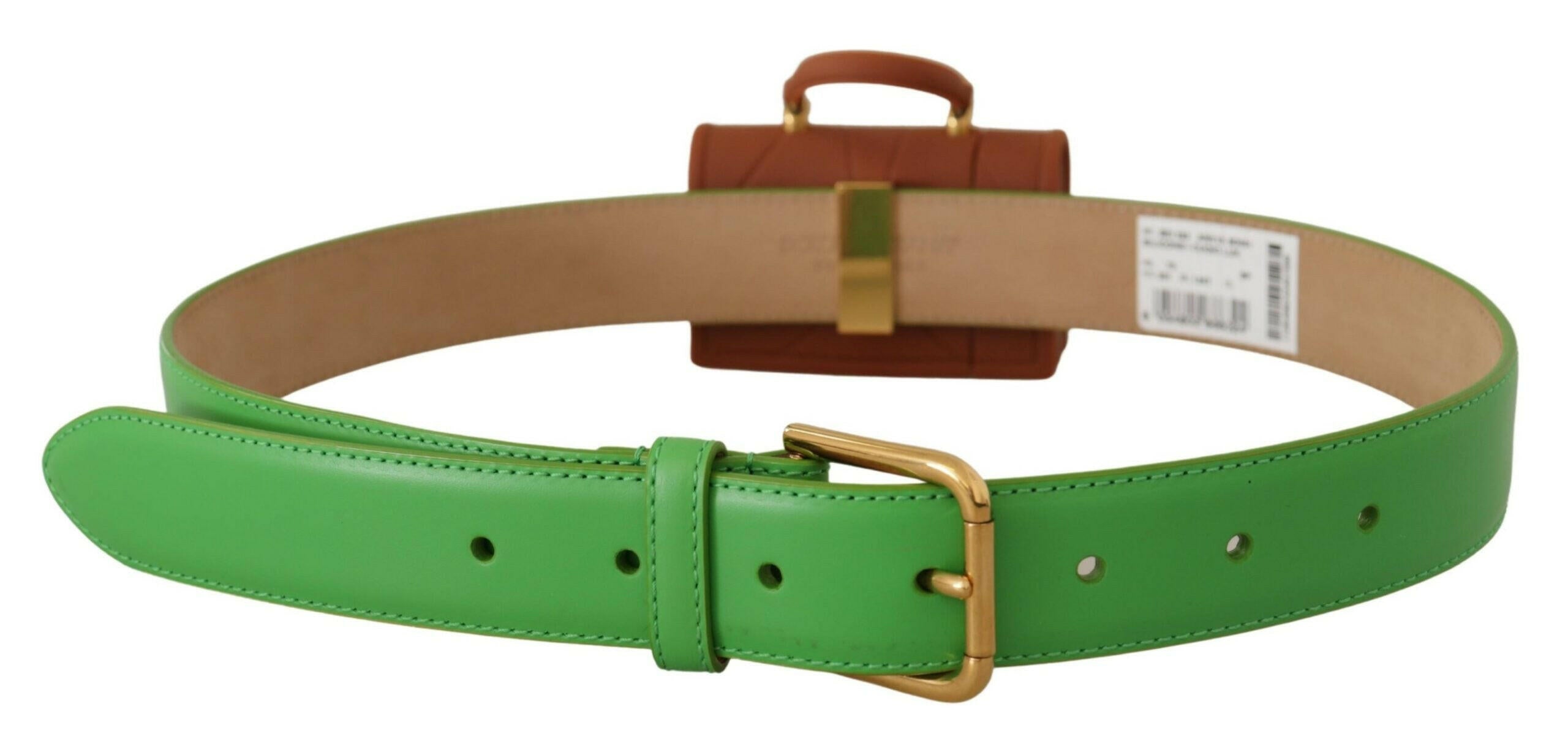 Dolce & Gabbana Green Leather Devotion Heart Micro Bag Headphones Belt -   -  Dolce & Gabbana.