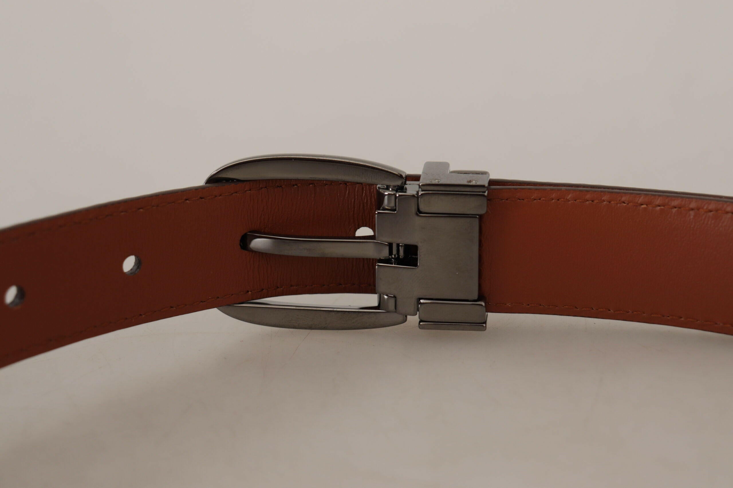 Dolce & Gabbana Brown Leopard Embossed Leather Buckle Belt -   -  Dolce & Gabbana.
