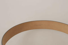 Dolce & Gabbana Metallic Silver Leather Metal Waist Buckle Belt -   -  Dolce & Gabbana.