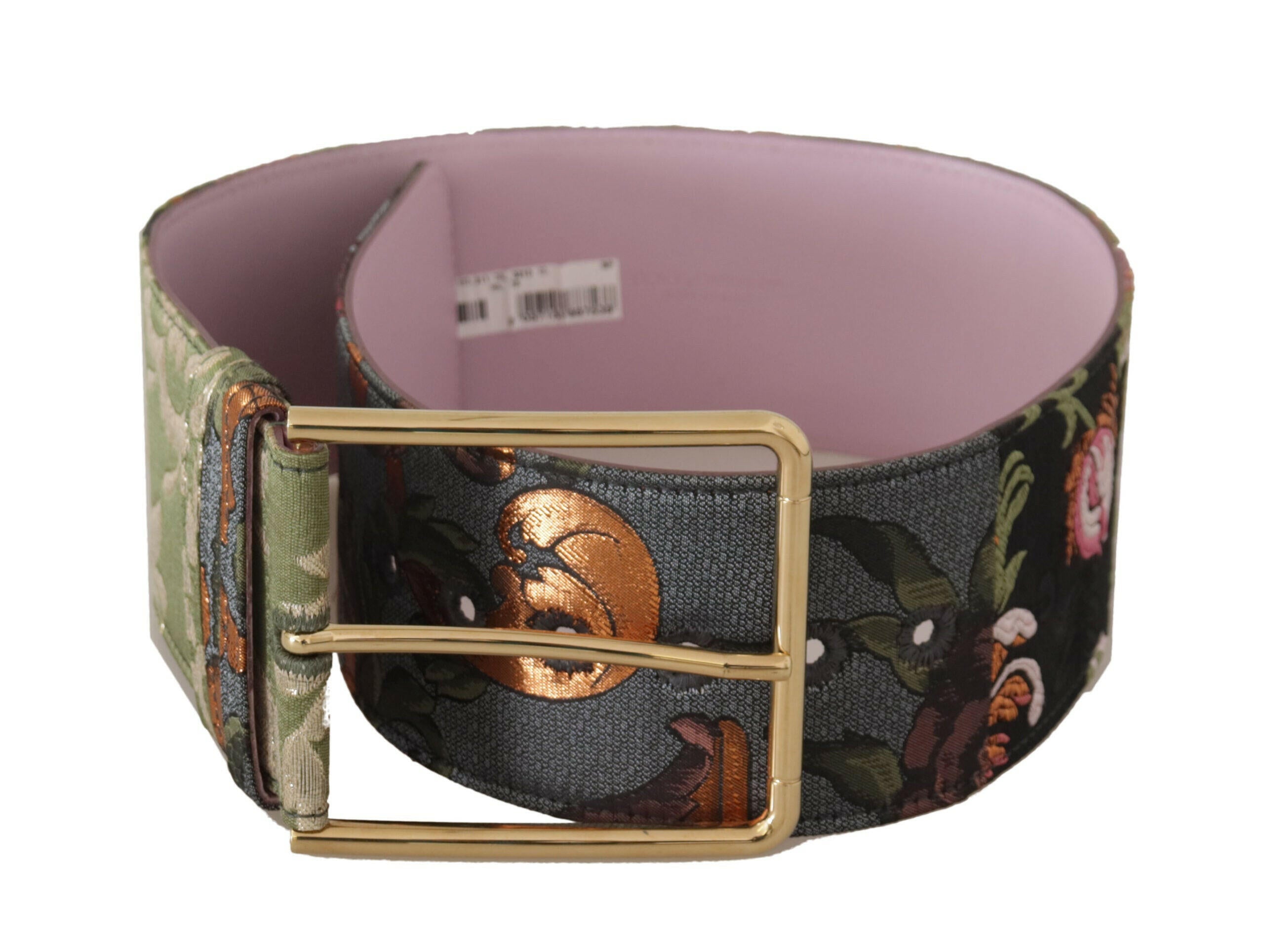 Dolce & Gabbana Multicolor Leather Embroidered Gold Metal Buckle Belt -   -  Dolce & Gabbana.