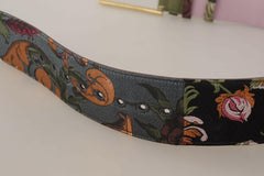 Dolce & Gabbana Multicolor Leather Embroidered Gold Metal Buckle Belt -   -  Dolce & Gabbana.