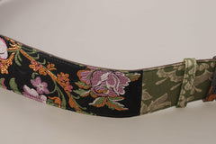 Dolce & Gabbana Multicolor Leather Embroidered Gold Metal Buckle Belt -   -  Dolce & Gabbana.