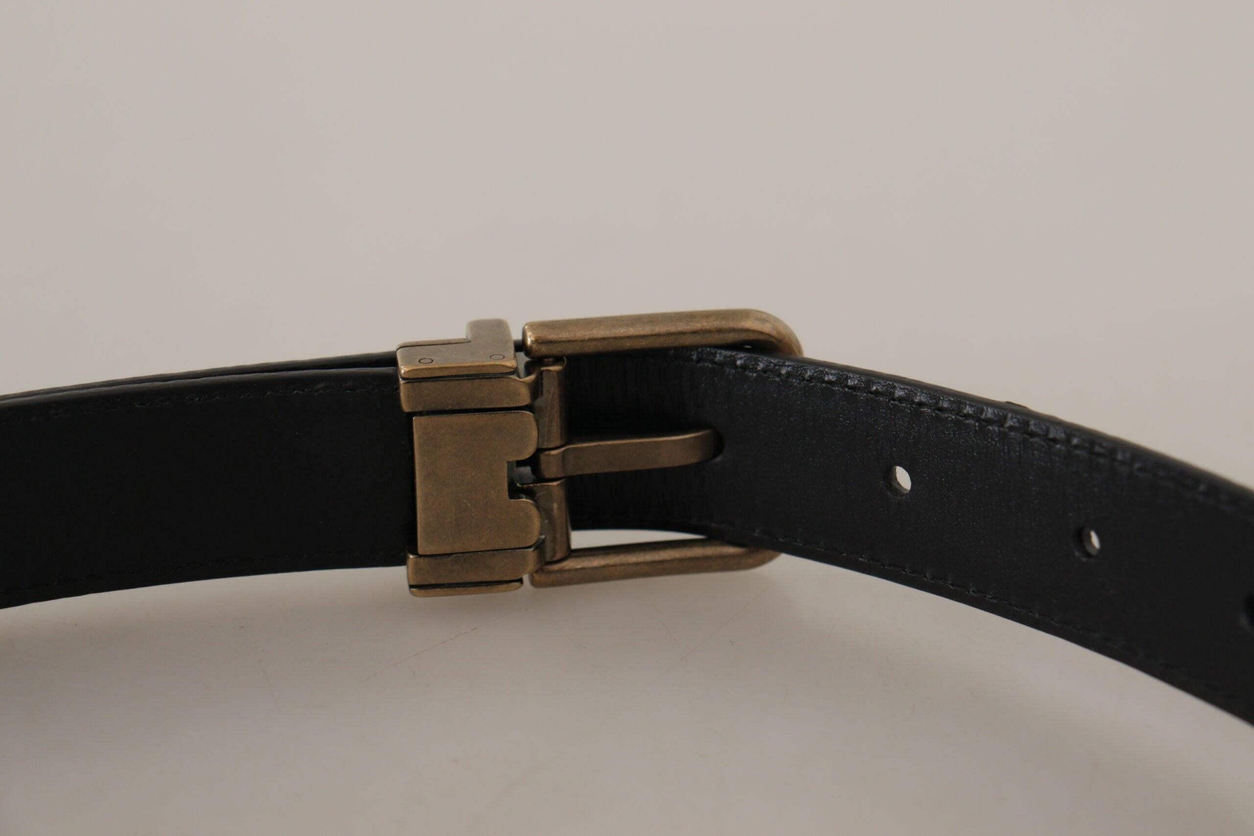 Dolce & Gabbana Brown Leather Leopard Print Bronze Metal Buckle Belt -   -  Dolce & Gabbana.