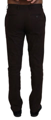 BENCIVENGA Brown Cotton Tapered Formal Men Pants -   -  BENCIVENGA.