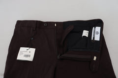 BENCIVENGA Brown Cotton Tapered Formal Men Pants -   -  BENCIVENGA.
