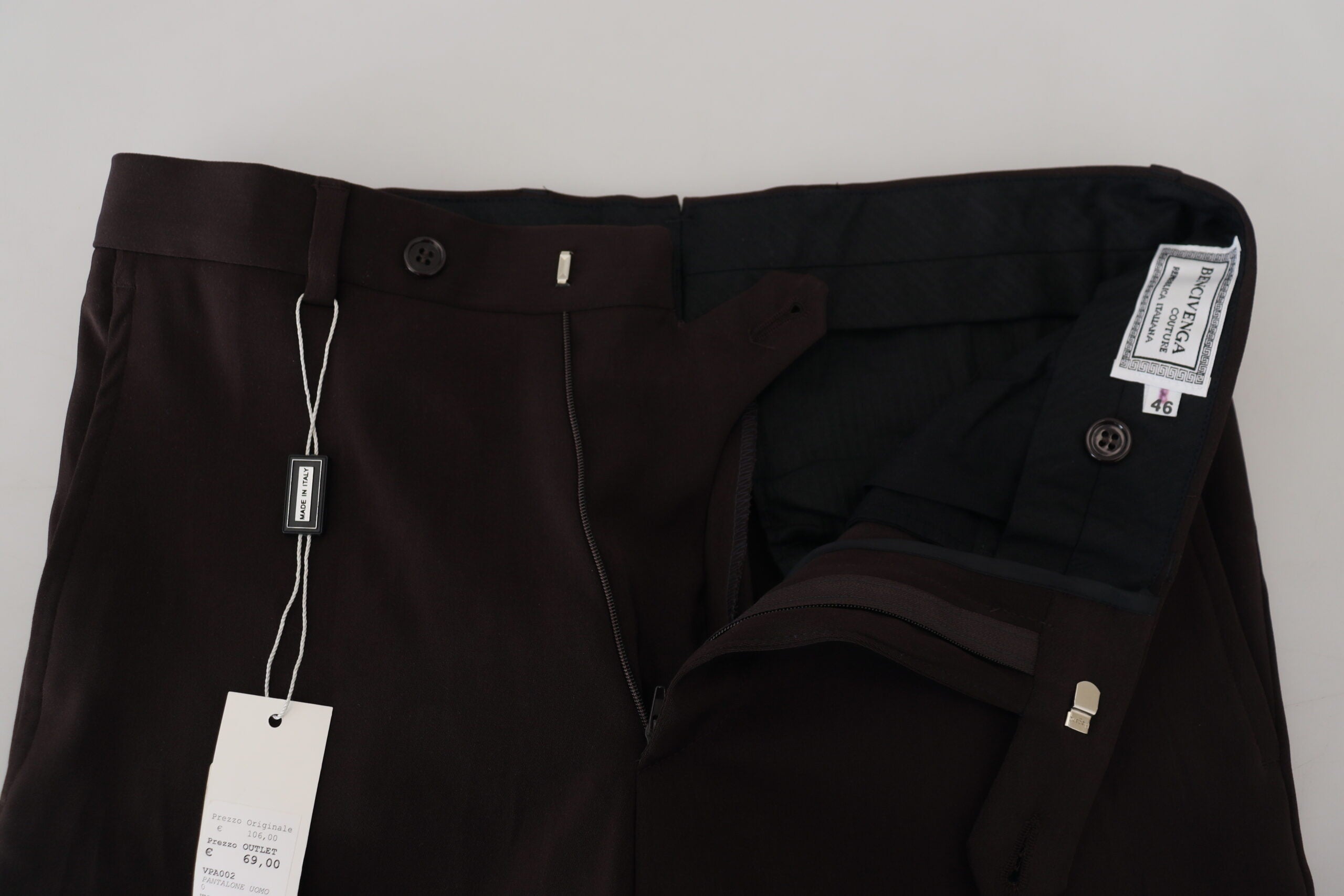 BENCIVENGA Brown Straight Fit Formal Men Pants -   -  BENCIVENGA.