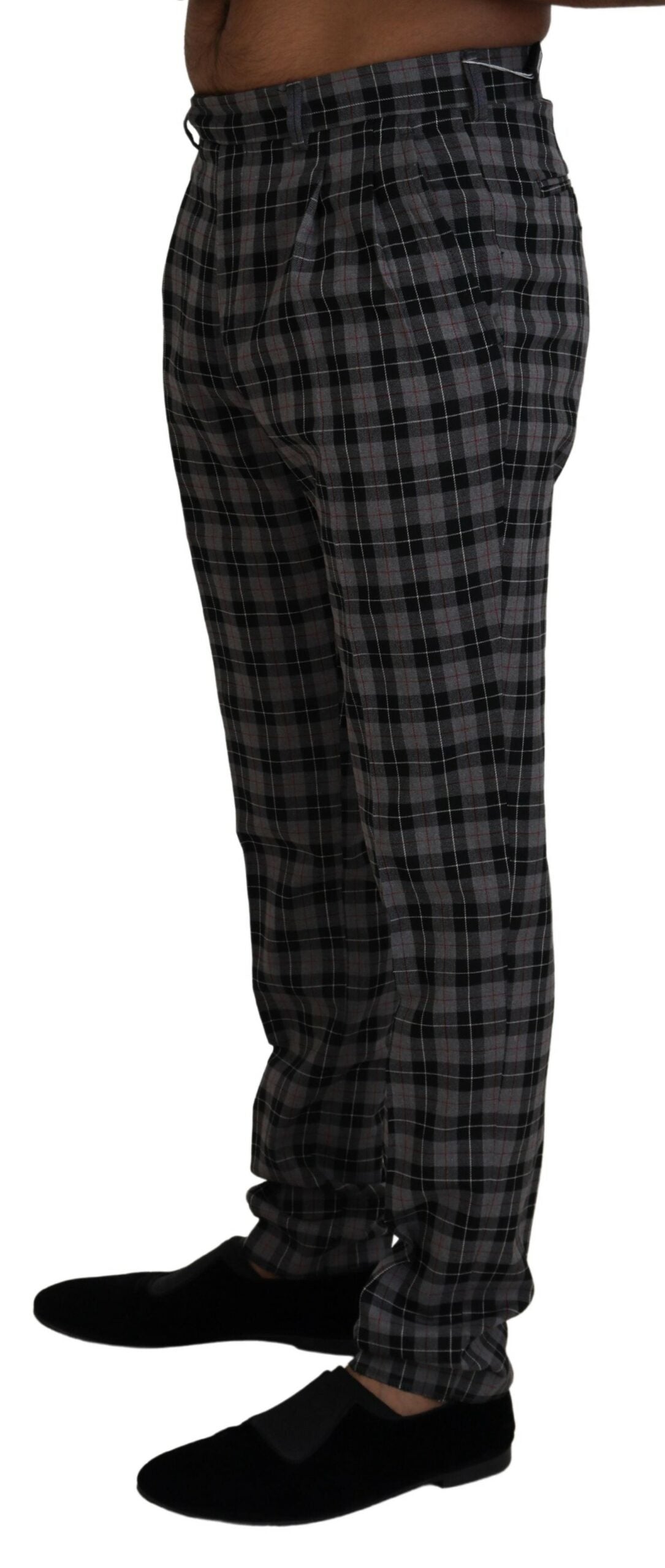 BENCIVENGA Gray Checkered Slim Fit Men Pants -   -  BENCIVENGA.
