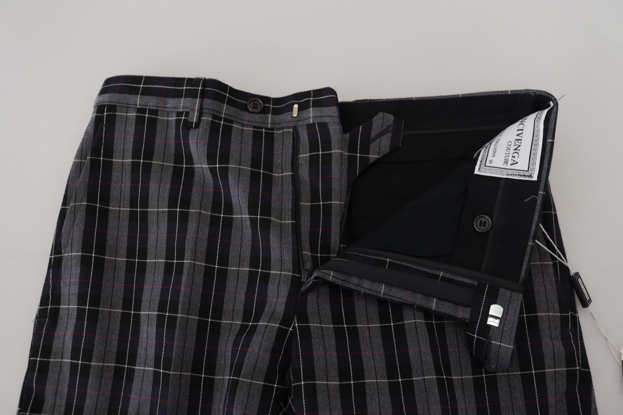 BENCIVENGA Gray Checkered Slim Fit Men Pants -   -  BENCIVENGA.