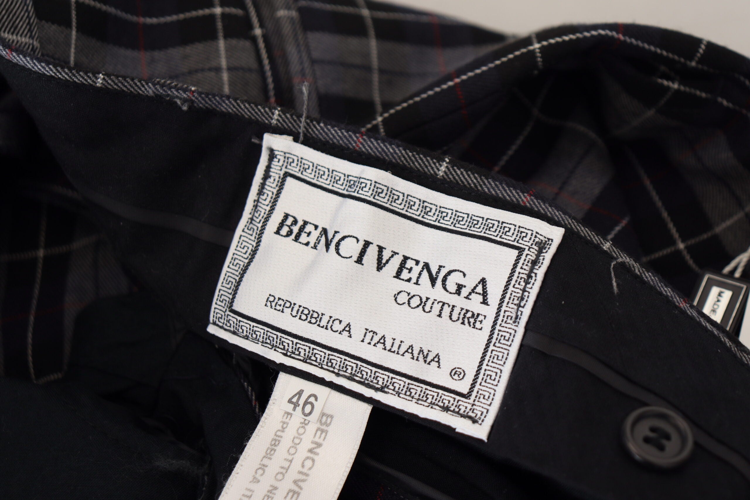 BENCIVENGA Gray Checkered Slim Fit Men Pants -   -  BENCIVENGA.
