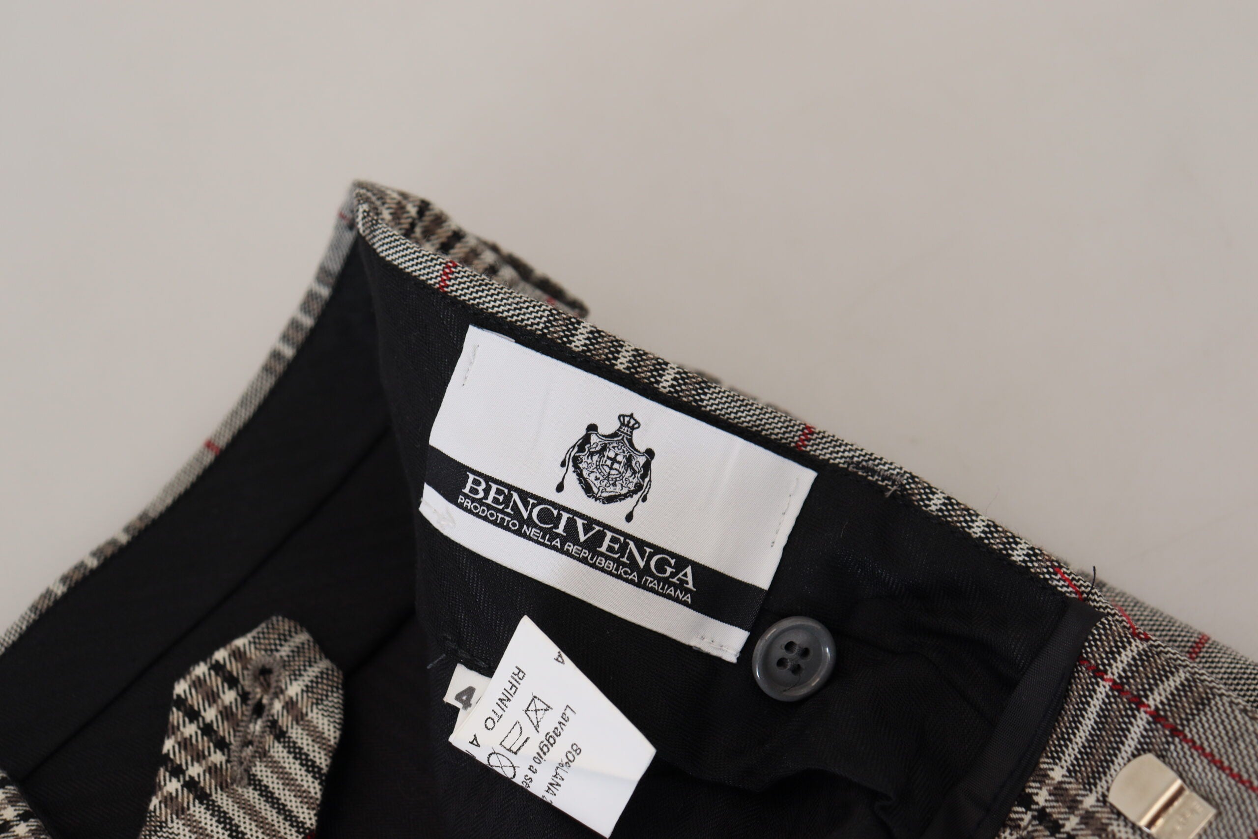 BENCIVENGA Gray Checkered Skinny Men Pants -   -  BENCIVENGA.
