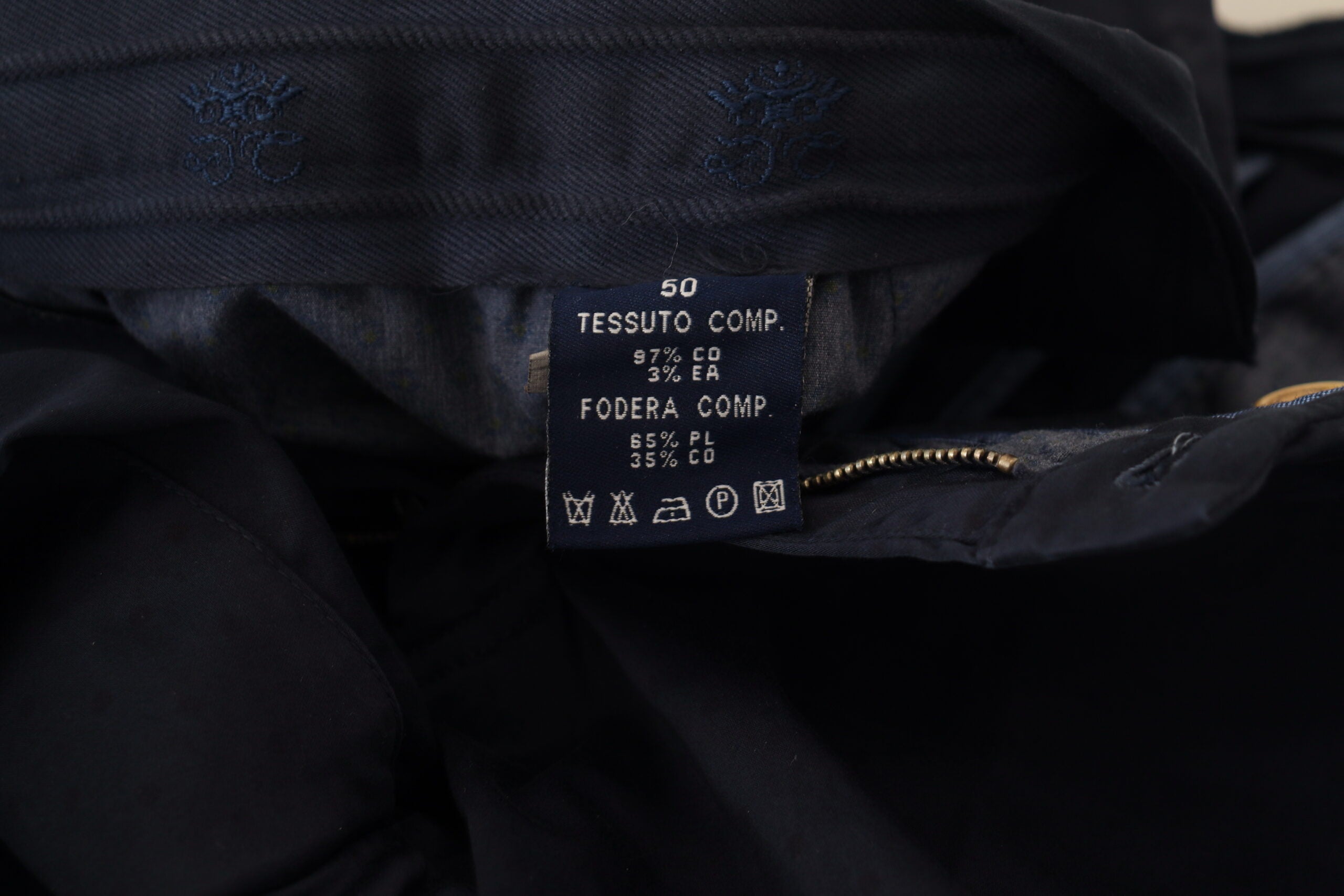 Domenico Tagliente Dark Blue Cotton Skinny Men Pants -   -  Domenico Tagliente.