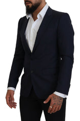 Dolce & Gabbana Blue Wool Slim Fit Formal Coat Blazer -   -  Dolce & Gabbana.