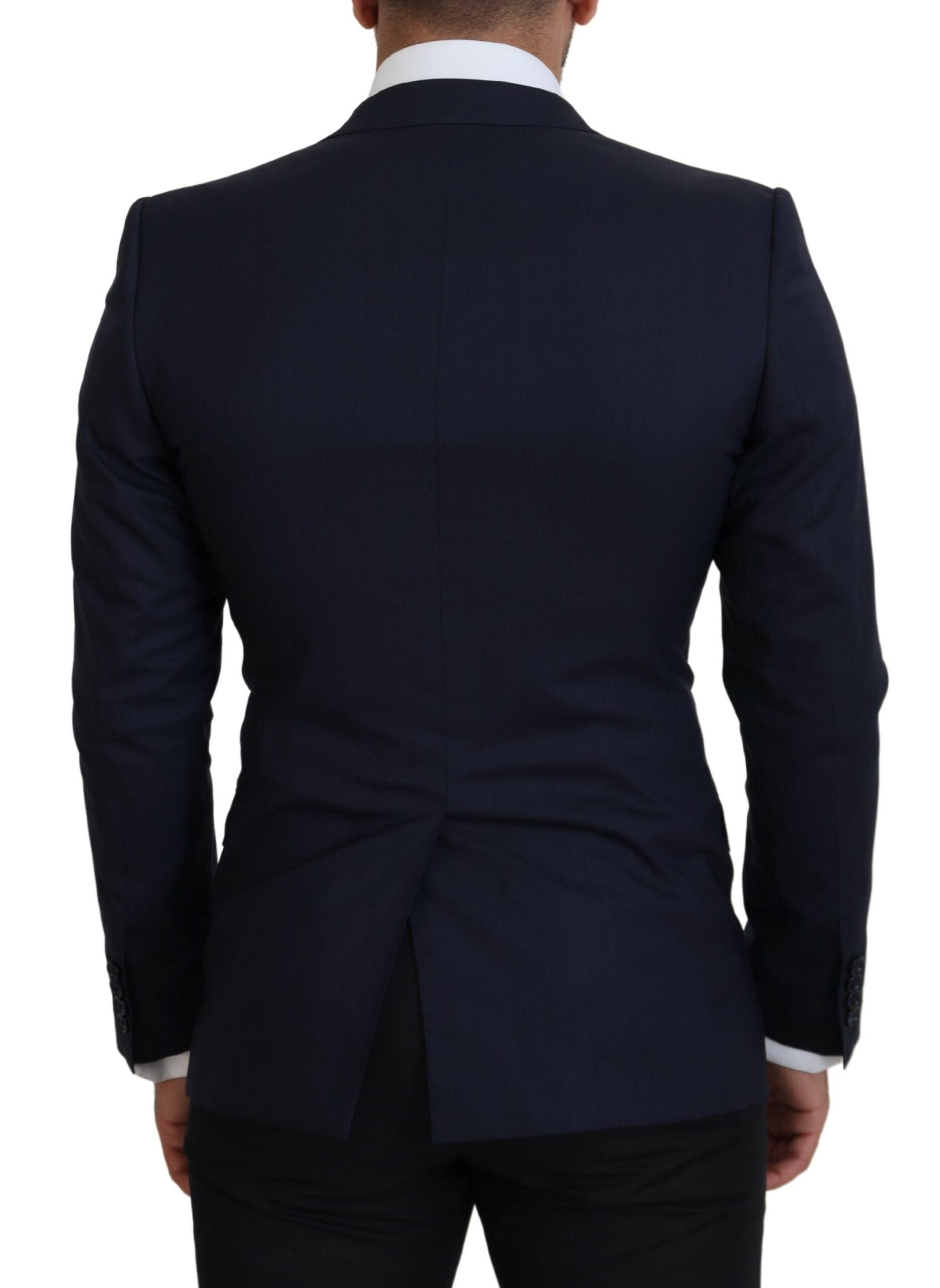 Dolce & Gabbana Blue Wool Slim Fit Formal Coat Blazer -   -  Dolce & Gabbana.