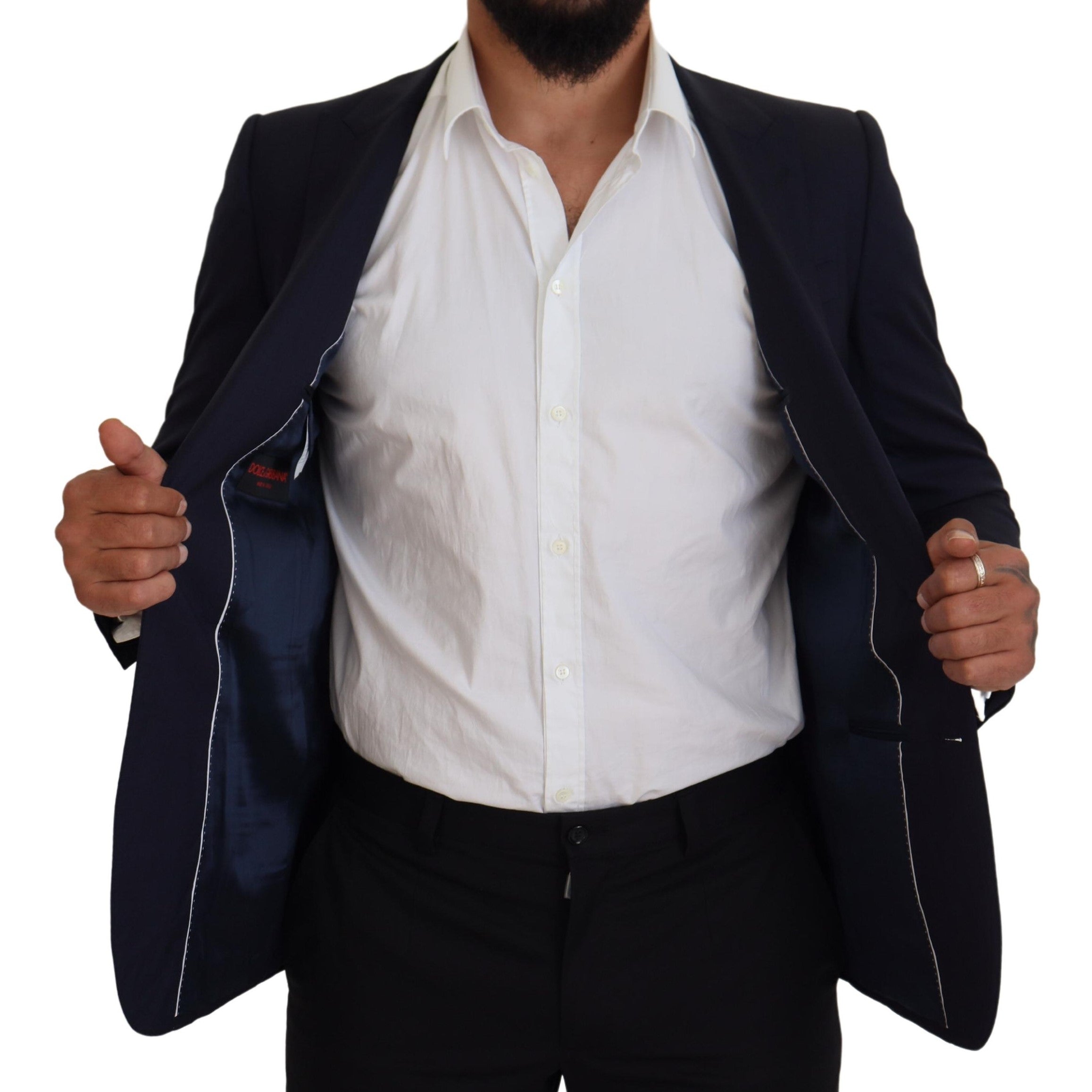 Dolce & Gabbana Blue Wool Slim Fit Formal Coat Blazer -   -  Dolce & Gabbana.
