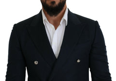 Dolce & Gabbana Blue Double Breasted Formal Coat Blazer -   -  Dolce & Gabbana.