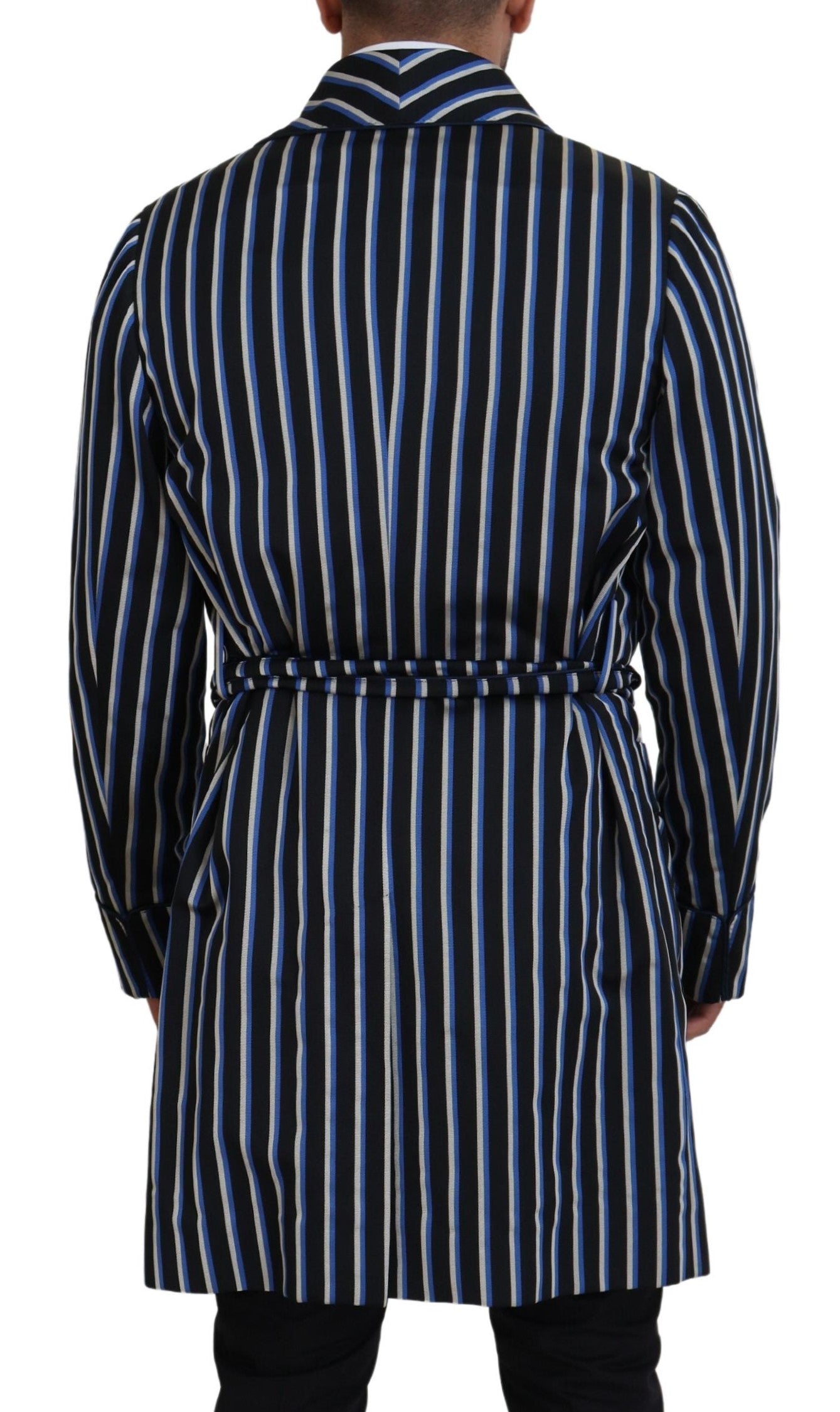Dolce & Gabbana Black Blue Martini Printed Lining Robe -   -  Dolce & Gabbana.