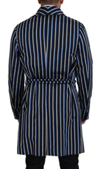 Dolce & Gabbana Black Blue Martini Printed Lining Robe -   -  Dolce & Gabbana.