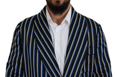 Dolce & Gabbana Black Blue Martini Printed Lining Robe -   -  Dolce & Gabbana.