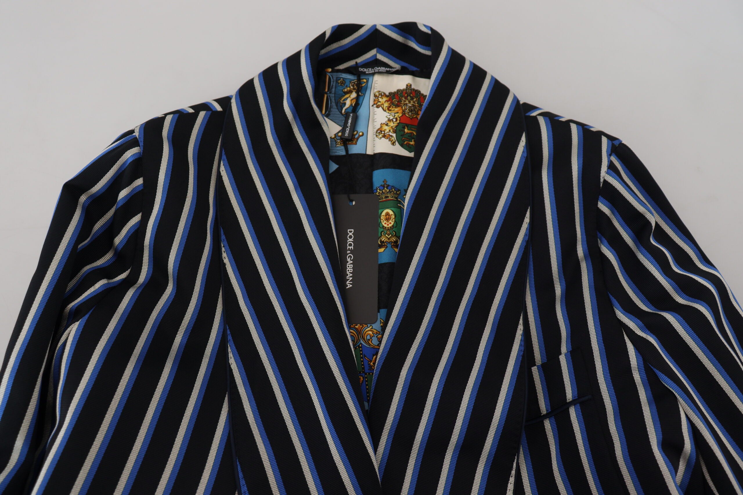 Dolce & Gabbana Black Blue Martini Printed Lining Robe -   -  Dolce & Gabbana.